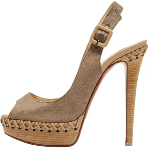 Pre-owned Canvas sandals , female, Sizes: 2 UK - Christian Louboutin Pre-owned - Modalova