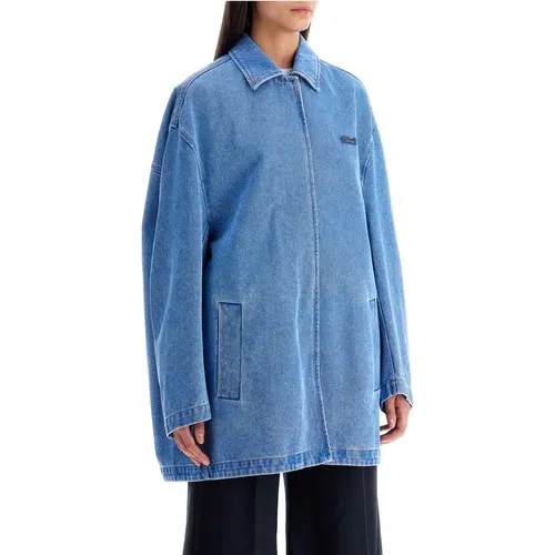 Oversized Denim Jacke mit Kokon-Silhouette - Marni - Modalova