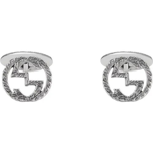 Ybe455305001 Cufflinks with interlocking G motif , female, Sizes: ONE SIZE - Gucci - Modalova