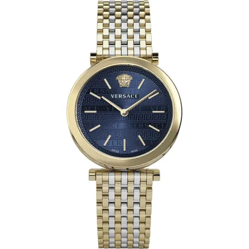 V-Twist Blaues Armbanduhr , Damen, Größe: ONE Size - Versace - Modalova
