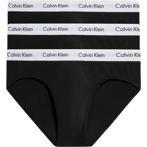Schwarze Herren Briefs Set Logoed Elastik , Herren, Größe: L - Calvin Klein - Modalova