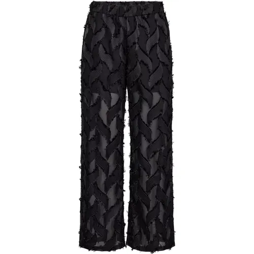 Wide Leg Pants with Fringe Details , female, Sizes: XL, M, XS, S, L - Co'Couture - Modalova