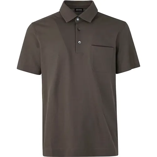 Cotton Polo Shirt , male, Sizes: L - Ermenegildo Zegna - Modalova