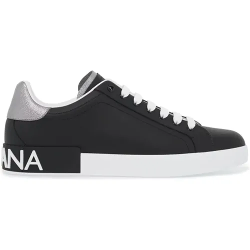 Portofino Leather Sneakers , male, Sizes: 11 UK, 8 UK, 7 UK, 9 UK, 10 UK, 6 UK - Dolce & Gabbana - Modalova