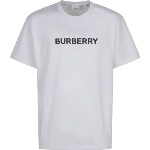 Crewneck T-shirt with Iconic Logo , male, Sizes: S, M, L - Burberry - Modalova