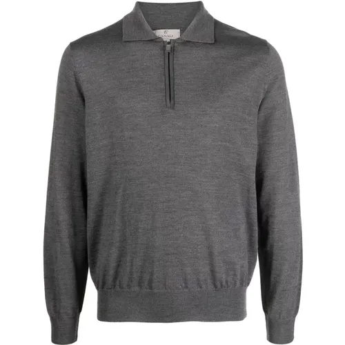 Half zip wool polo shirt , male, Sizes: XL - Canali - Modalova