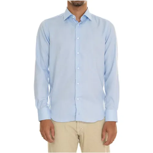 Italian Neck Oxford Dress Shirt , male, Sizes: S, 3XL, 5XL, L, 4XL, M, XL, 2XL - Càrrel - Modalova