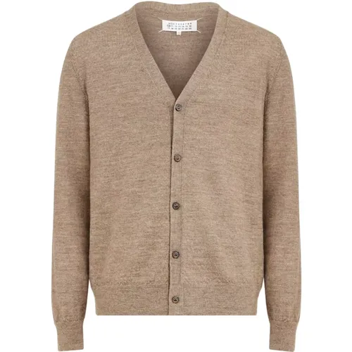 Taupe Brown Wool Knit Sweater , male, Sizes: S, M, XS - Maison Margiela - Modalova