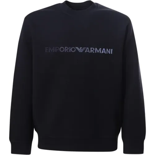 Crew-neck Logo Sweatshirt , male, Sizes: S, L - Emporio Armani - Modalova