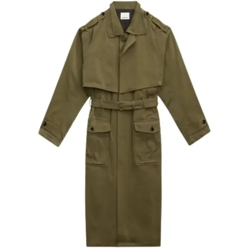 Cotton Trench Coat with Double Collar , male, Sizes: M - Isabel marant - Modalova