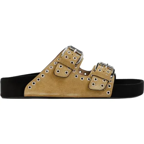 Taupe Leather Double Strap Sandals , female, Sizes: 3 UK - Isabel marant - Modalova