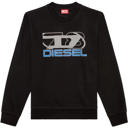 Sweatshirt mit Logo-Print , Herren, Größe: S - Diesel - Modalova