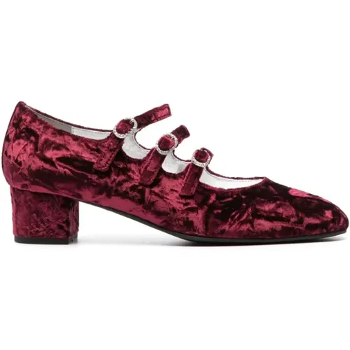 Bordeaux Velvet Mary Jane Pumps , female, Sizes: 8 UK - Carel - Modalova