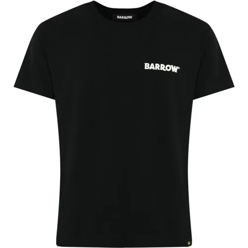 Schwarzes Baumwoll-T-Shirt mit Logodruck , Herren, Größe: M - BARROW - Modalova