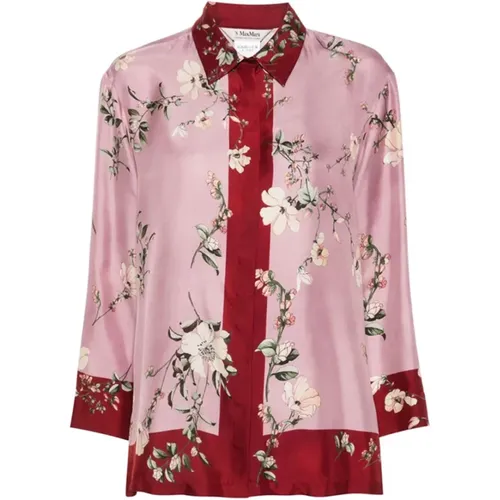 Floral Silk Shirt , female, Sizes: M - Max Mara - Modalova