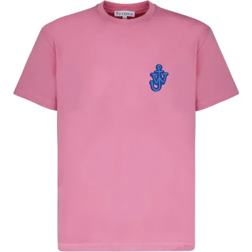Cotton T-Shirt with Anchor Patch , male, Sizes: XL, S, L, M - JW Anderson - Modalova