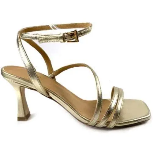 Platinum Laminate Leather High Heel Sandals , female, Sizes: 2 UK, 3 UK, 8 UK, 7 UK - Roberto Festa - Modalova