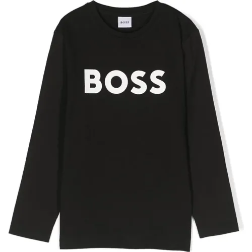 Sweatshirts,Weiße Baumwoll-Jersey-Jungen-T-Shirt - Hugo Boss - Modalova