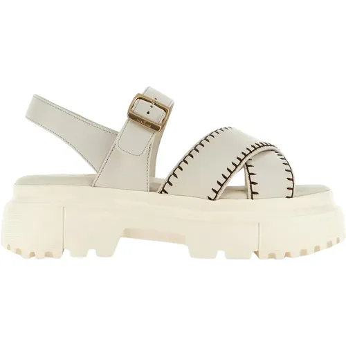 Cream Sandals for Summer Outfits , female, Sizes: 5 UK, 2 1/2 UK, 3 UK, 4 UK, 4 1/2 UK, 2 UK, 6 UK, 8 UK, 6 1/2 UK, 3 1/2 UK, 5 1/2 UK, 7 UK - Hogan - Modalova