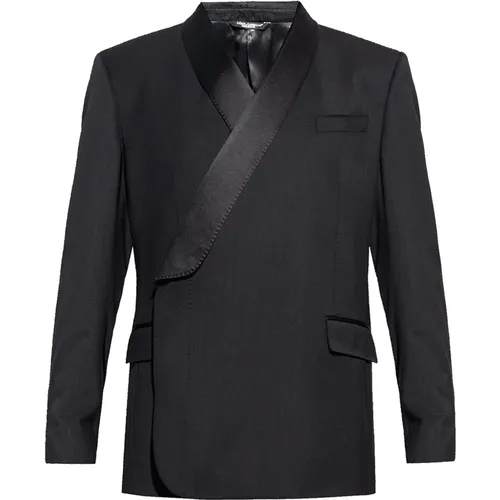 Wool and Silk Blend Blazer , male, Sizes: L - Dolce & Gabbana - Modalova