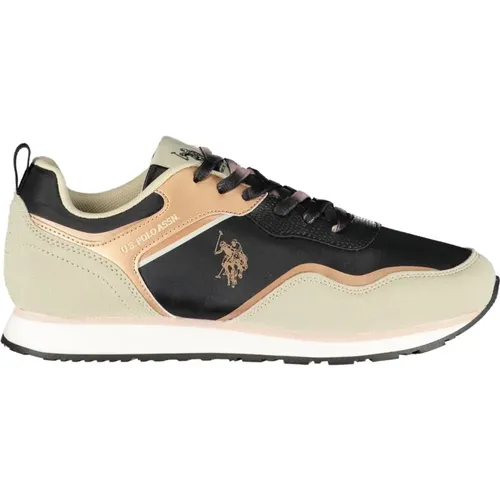 Sporty Lace-Up Sneakers Black Contrast Logo , female, Sizes: 5 UK, 6 UK, 2 UK, 7 UK, 4 UK - U.s. Polo Assn. - Modalova