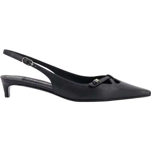 Monogram Leather Slingback Shoes , female, Sizes: 8 UK, 6 UK, 4 UK, 5 UK, 5 1/2 UK, 3 UK, 7 UK, 3 1/2 UK, 4 1/2 UK - Dolce & Gabbana - Modalova