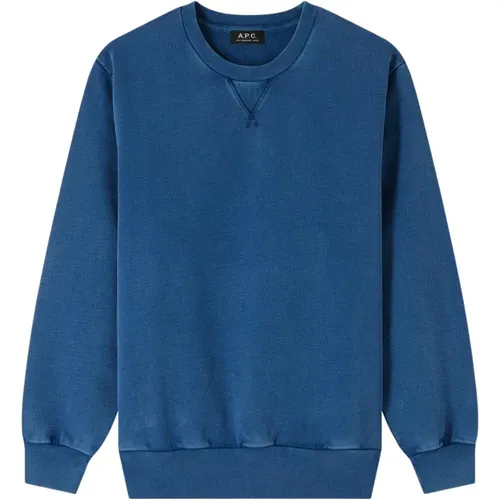 Marineblauer Bio-Baumwoll-Boxy-Sweatshirt , Herren, Größe: L - A.P.C. - Modalova