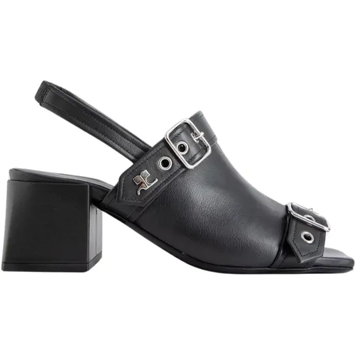 Leather Square Toe Sandals , female, Sizes: 8 UK, 4 UK, 7 UK, 3 UK, 5 UK - Courrèges - Modalova