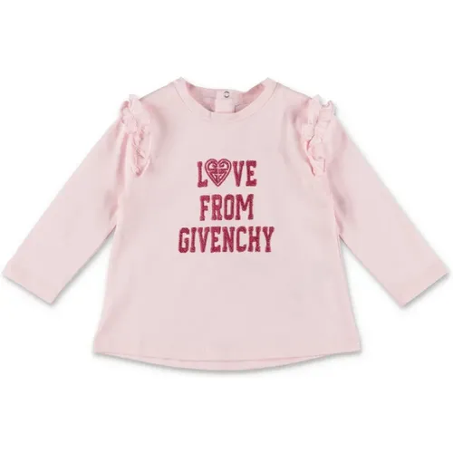 Rosa Baumwoll-Jersey Baby Mädchen T-Shirt - Givenchy - Modalova