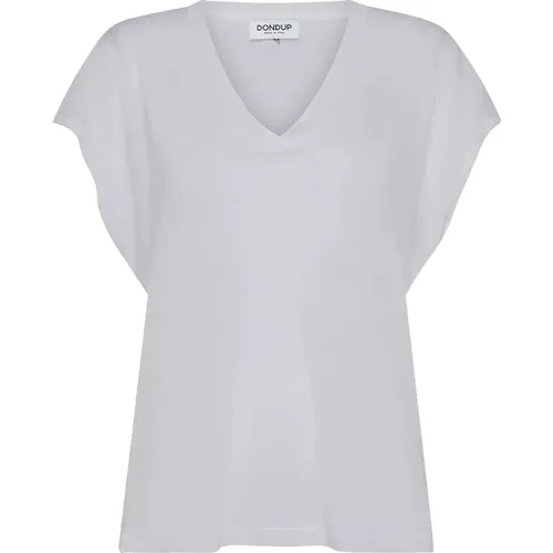 V-Neck T-Shirt , female, Sizes: S, XS, M - Dondup - Modalova