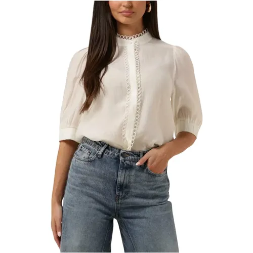 Weiße Lyocell-Bluse Trendiger Stil , Damen, Größe: XS - Copenhagen Muse - Modalova