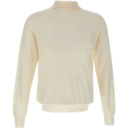 Merinowolle Rollkragenpullover Weiß , Herren, Größe: XL - Filippo De Laurentiis - Modalova