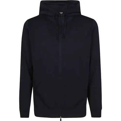 Crepe Hoodie with Full Zip , male, Sizes: 2XL, XL - Filippo De Laurentiis - Modalova