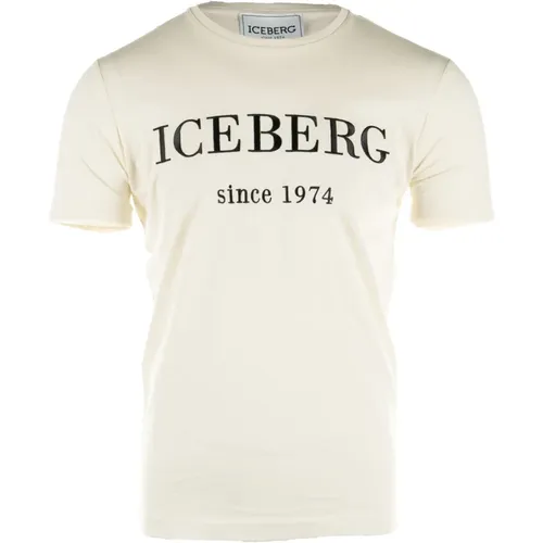 Ecru T-Shirts , Herren, Größe: 2XL - Iceberg - Modalova