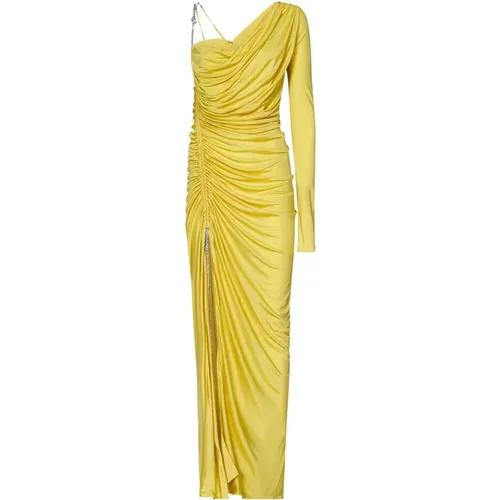 Draped Jersey Dress with Rhinestone Detail , female, Sizes: M - Zuhair Murad - Modalova