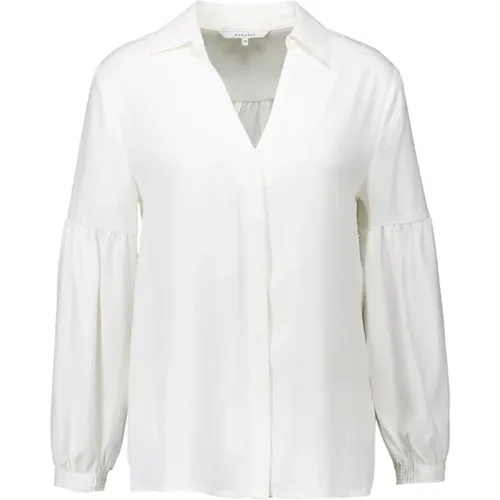 Elegante Bluse mit V-Ausschnitt und Falten Details , Damen, Größe: L - Xandres - Modalova