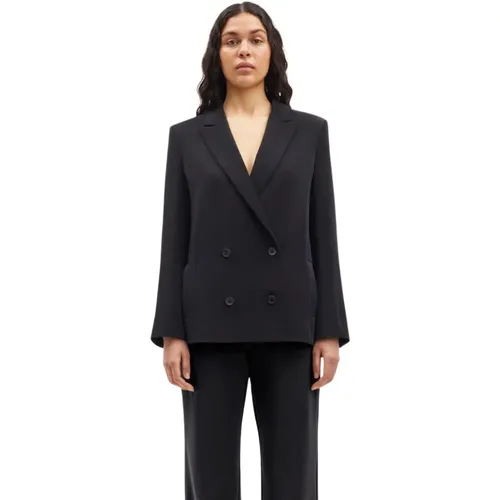 Double Breasted Blazer with Notched Lapel , female, Sizes: L, M, S - Samsøe Samsøe - Modalova