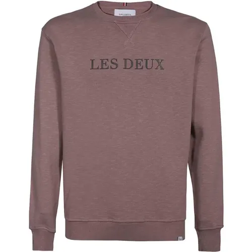 Baumwoll Rundhals Sweatshirt , Herren, Größe: XS - Les Deux - Modalova