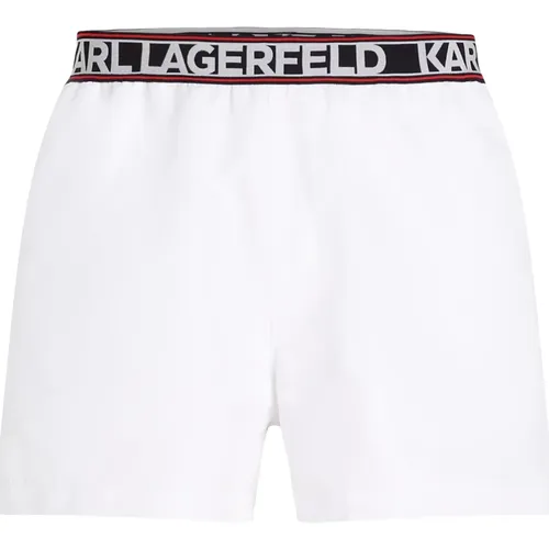 Elongated Logo Short Swimshorts , male, Sizes: S, M, 2XL, L, XL - Karl Lagerfeld - Modalova