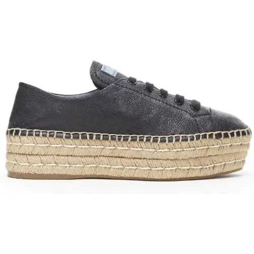 Pre-owned Leather espadrilles , female, Sizes: 5 1/2 UK - Prada Vintage - Modalova