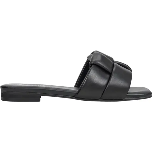 Damen Schwarze Slide Sandalen aus Echtem Leder Er00114724 , Damen, Größe: 37 EU - Estro - Modalova