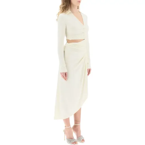 Asymmetrisches Cut-Out Jersey Kleid,Maxi Dresses Off - Off White - Modalova