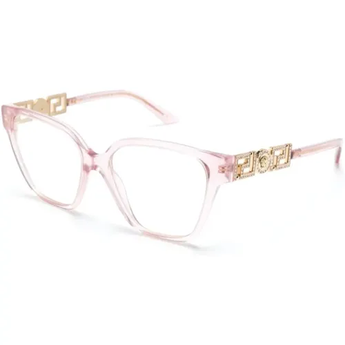 Rosa Optische Brille, Stilvoll und Vielseitig , Damen, Größe: 54 MM - Versace - Modalova