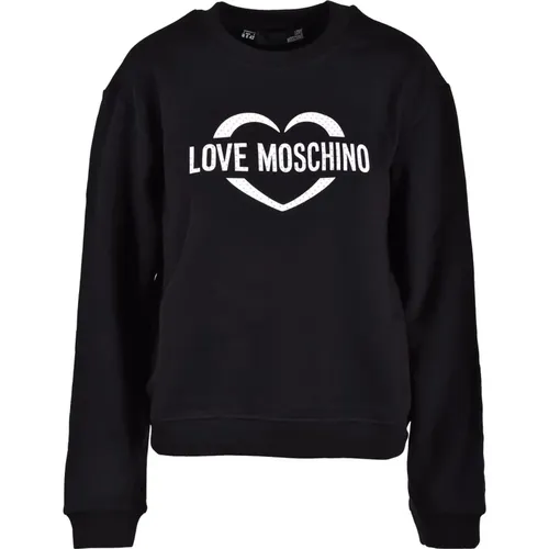 Grüner Sweatshirt aus der Kollektion , Damen, Größe: XS - Love Moschino - Modalova