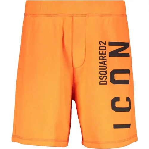 Geprägte Logo Print Sweatshorts , Herren, Größe: L - Dsquared2 - Modalova