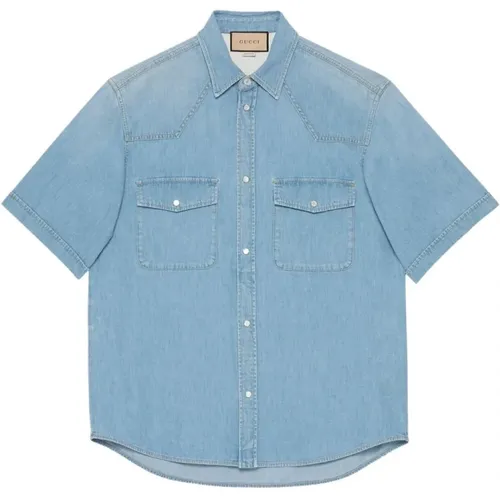 Denim Shirt , male, Sizes: L, XL - Gucci - Modalova