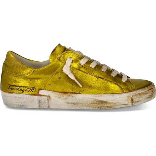 Goldene Straßen-Sneakers für Frauen , Damen, Größe: 39 EU - Philippe Model - Modalova