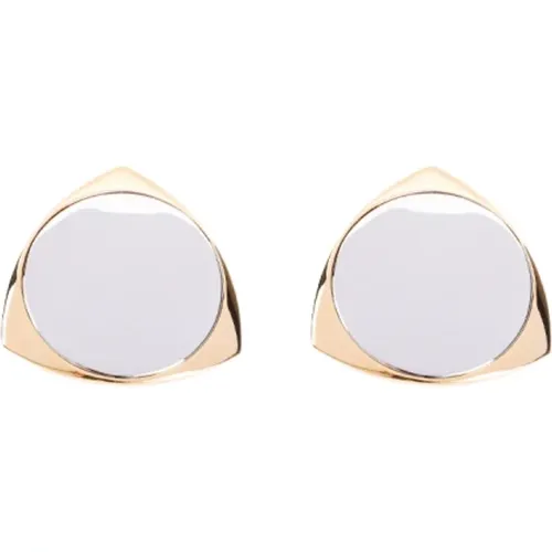 Metallic Shield-shaped Earrings , female, Sizes: ONE SIZE - Saint Laurent - Modalova