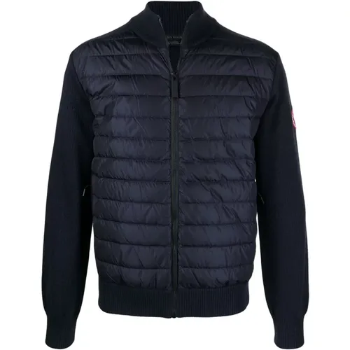 Hybridge Knitted Jacket Navy Down-Filled , male, Sizes: M - Canada Goose - Modalova