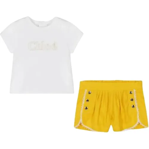 Luxuriöses Leinen Shorts und T-Shirt Set - Chloé - Modalova